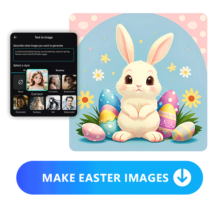 generate Easter images with PhotoDirector's text to image feature